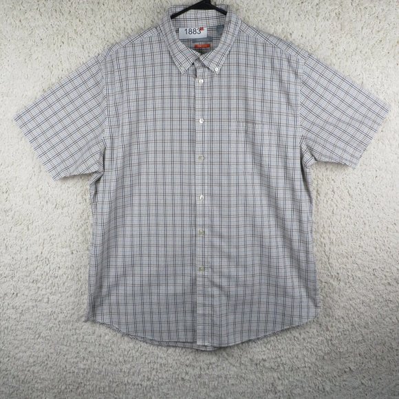 Van Heusen* Men's Short Sleeve Button Down Curved Hem Chest Pocket Shirt~Size XL - Picture 13 of 13